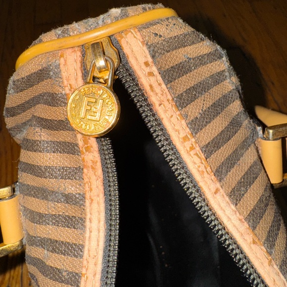 Fendi Black and Tan Striped Satchel - Picture 6 of 8
